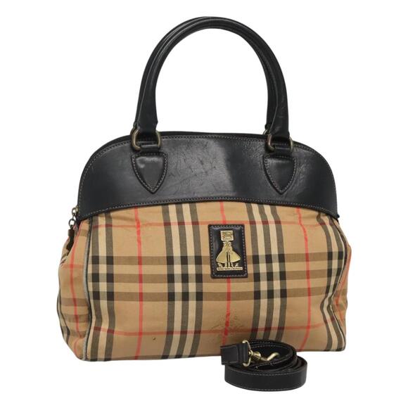 Burberry Nova Check Hand Bag Canvas Beige - Picture 1 of 16